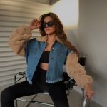 Peluş Kollu Denim