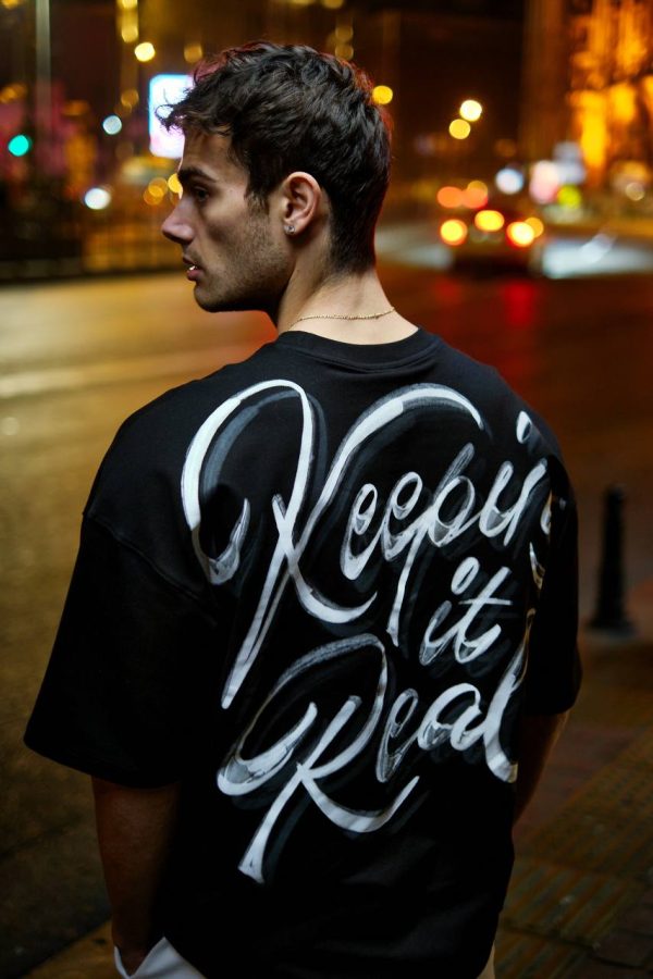 Gerçek Kal Baskılı T - Shirt